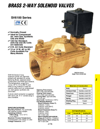 Thumbnail of document Data Sheet - SV6107 2-Way, NC, Pilot Operated, Brass Solenoid Valves